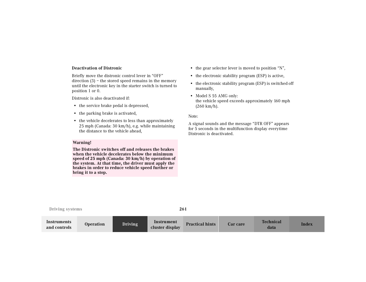 Mercedes-Benz 2001 S 430 User Manual | Page 264 / 421