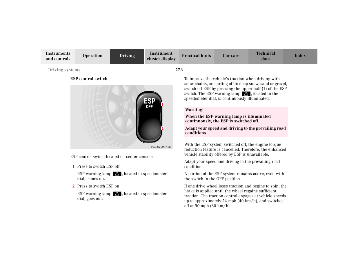 Mercedes-Benz 2001 S 430 User Manual | Page 279 / 421