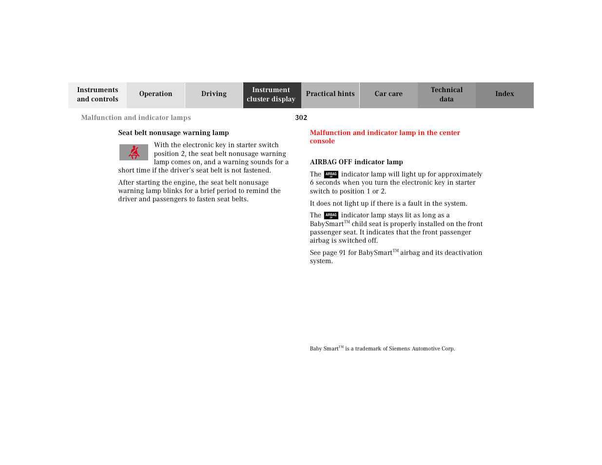 Mercedes-Benz 2001 S 430 User Manual | Page 305 / 421