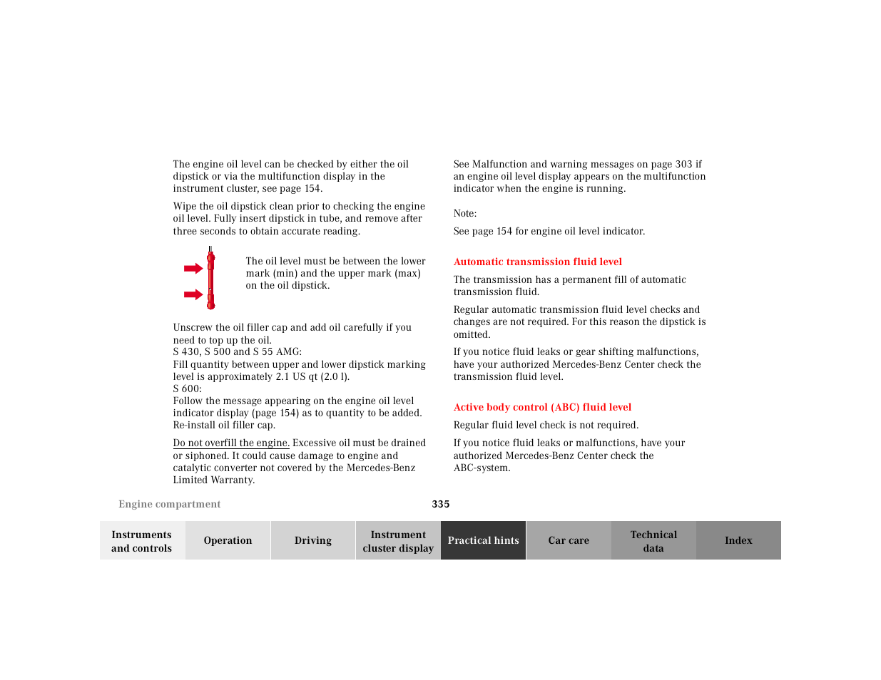 Mercedes-Benz 2001 S 430 User Manual | Page 338 / 421