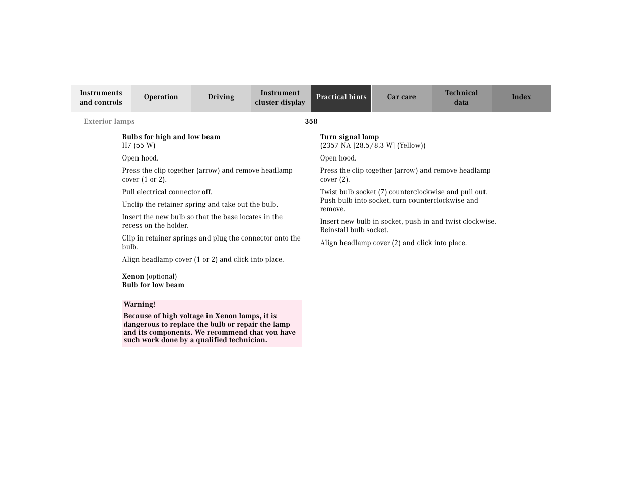 Mercedes-Benz 2001 S 430 User Manual | Page 361 / 421