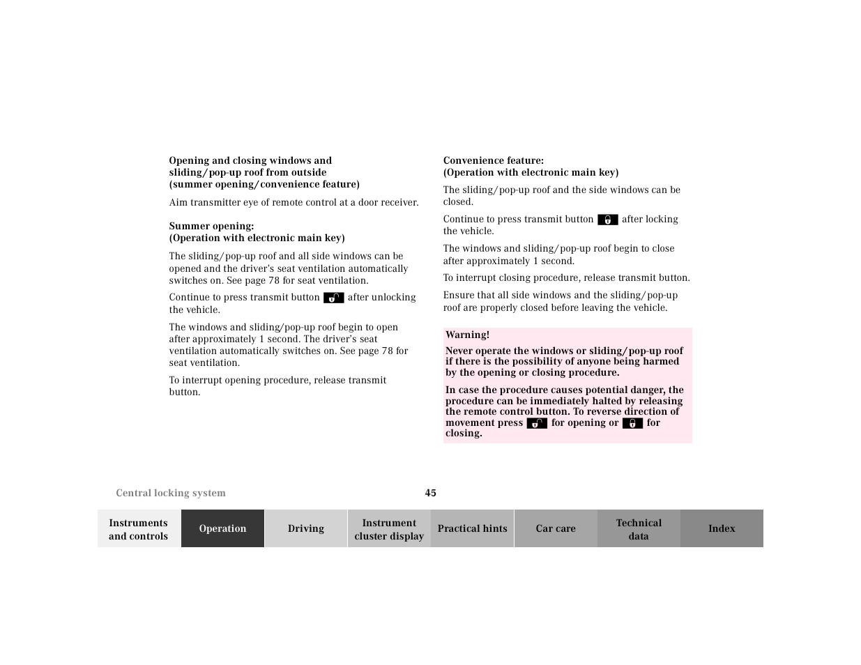Mercedes-Benz 2001 S 430 User Manual | Page 48 / 421