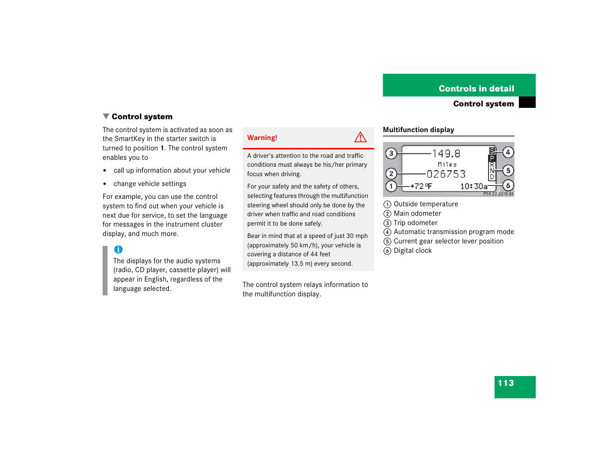 Mercedes-Benz 2004 C 320 Sport User Manual | Page 113 / 400