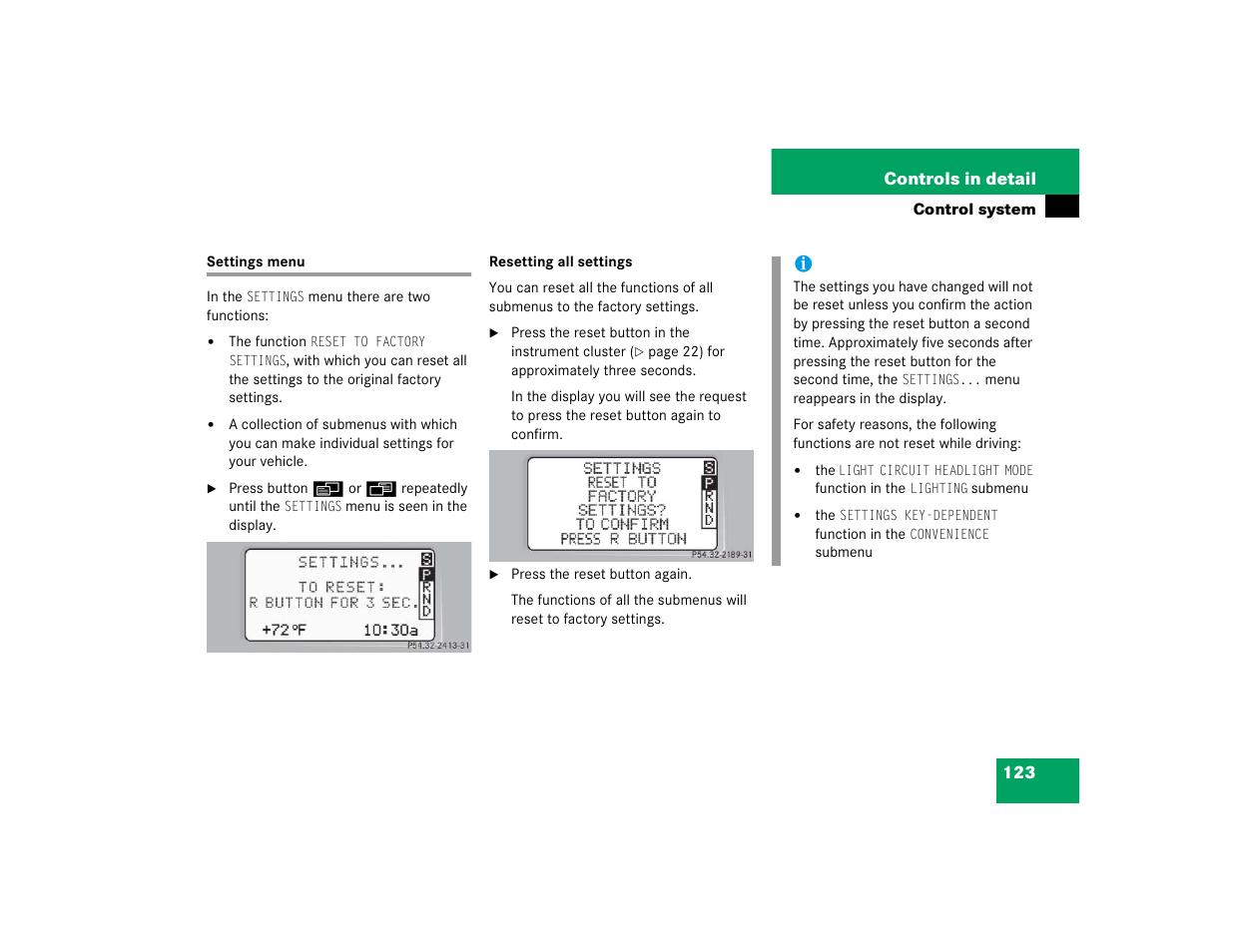 Mercedes-Benz 2004 C 320 Sport User Manual | Page 123 / 400