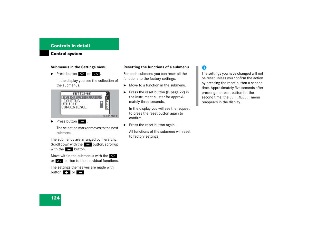 Mercedes-Benz 2004 C 320 Sport User Manual | Page 124 / 400