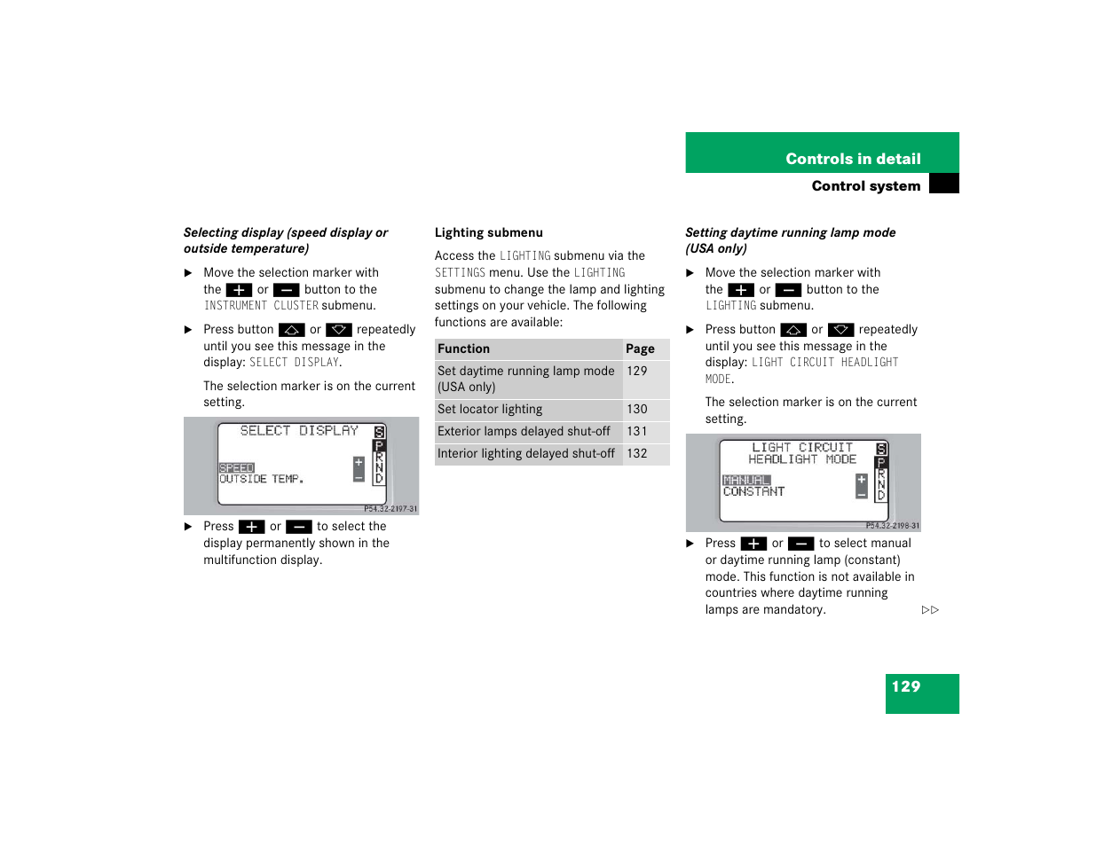 Mercedes-Benz 2004 C 320 Sport User Manual | Page 129 / 400