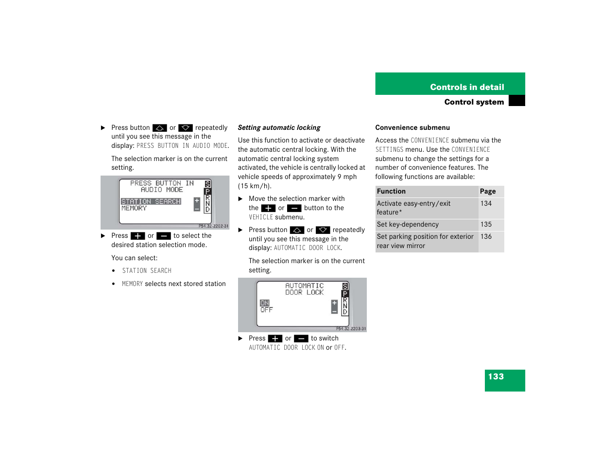 Mercedes-Benz 2004 C 320 Sport User Manual | Page 133 / 400