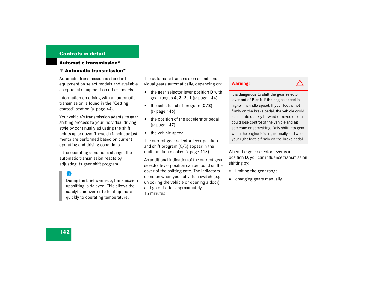 Mercedes-Benz 2004 C 320 Sport User Manual | Page 142 / 400