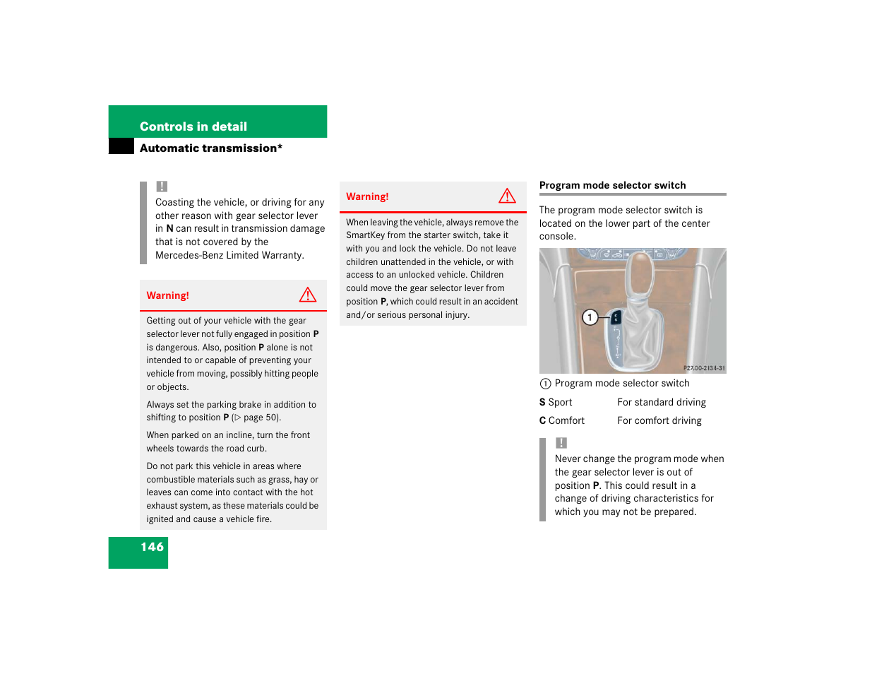 Mercedes-Benz 2004 C 320 Sport User Manual | Page 146 / 400