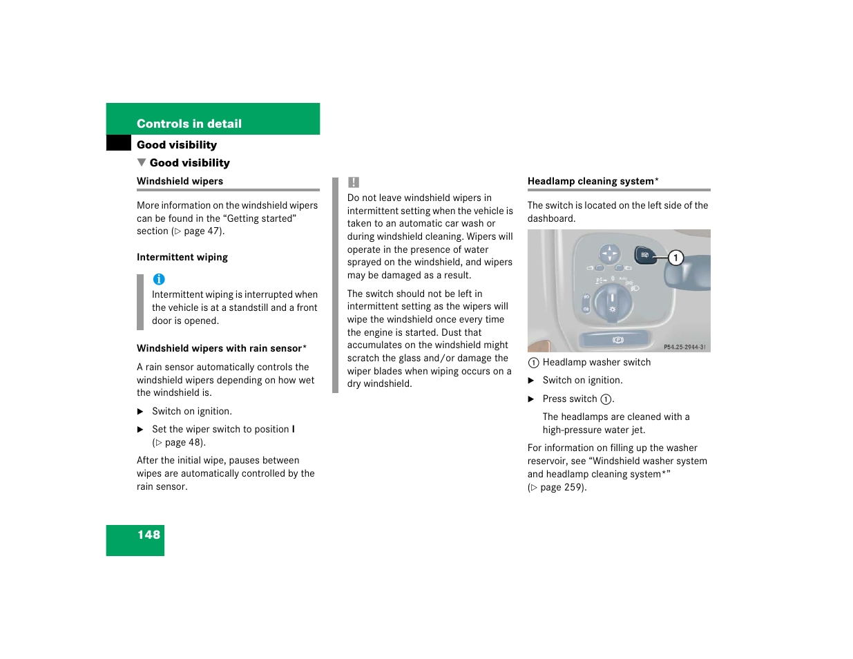 Mercedes-Benz 2004 C 320 Sport User Manual | Page 148 / 400