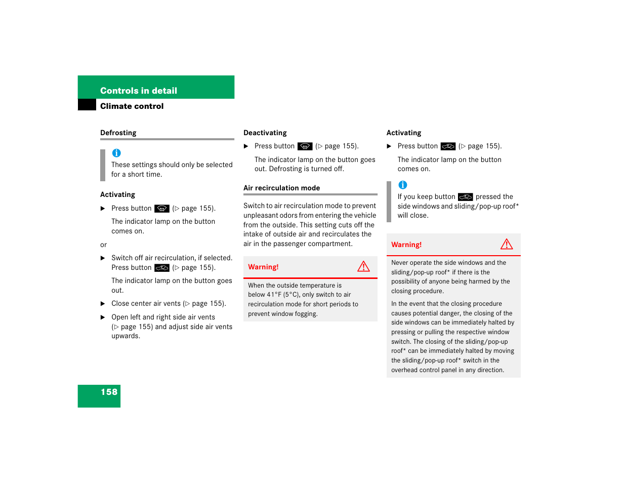 Mercedes-Benz 2004 C 320 Sport User Manual | Page 158 / 400