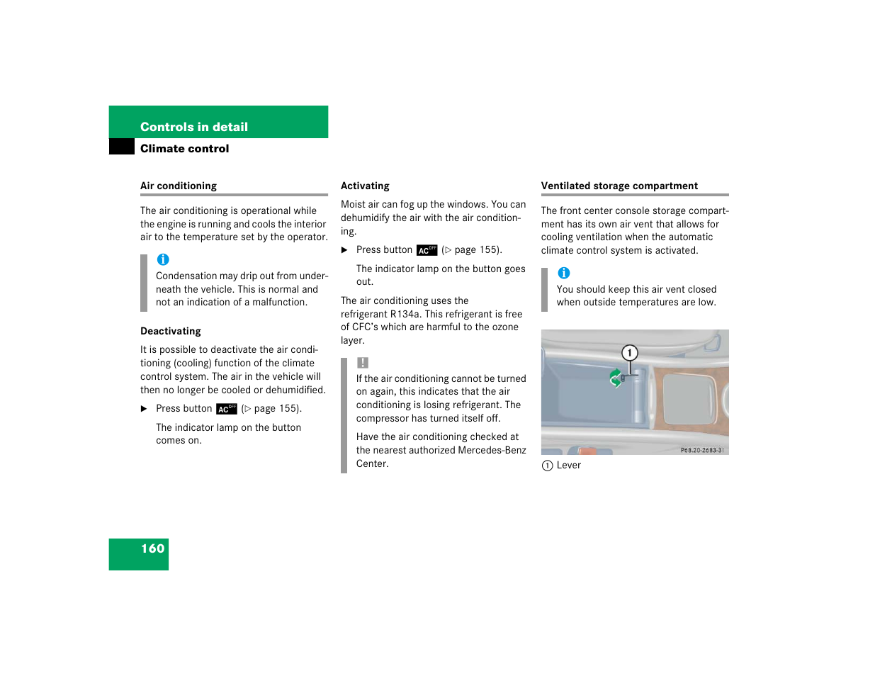 Mercedes-Benz 2004 C 320 Sport User Manual | Page 160 / 400