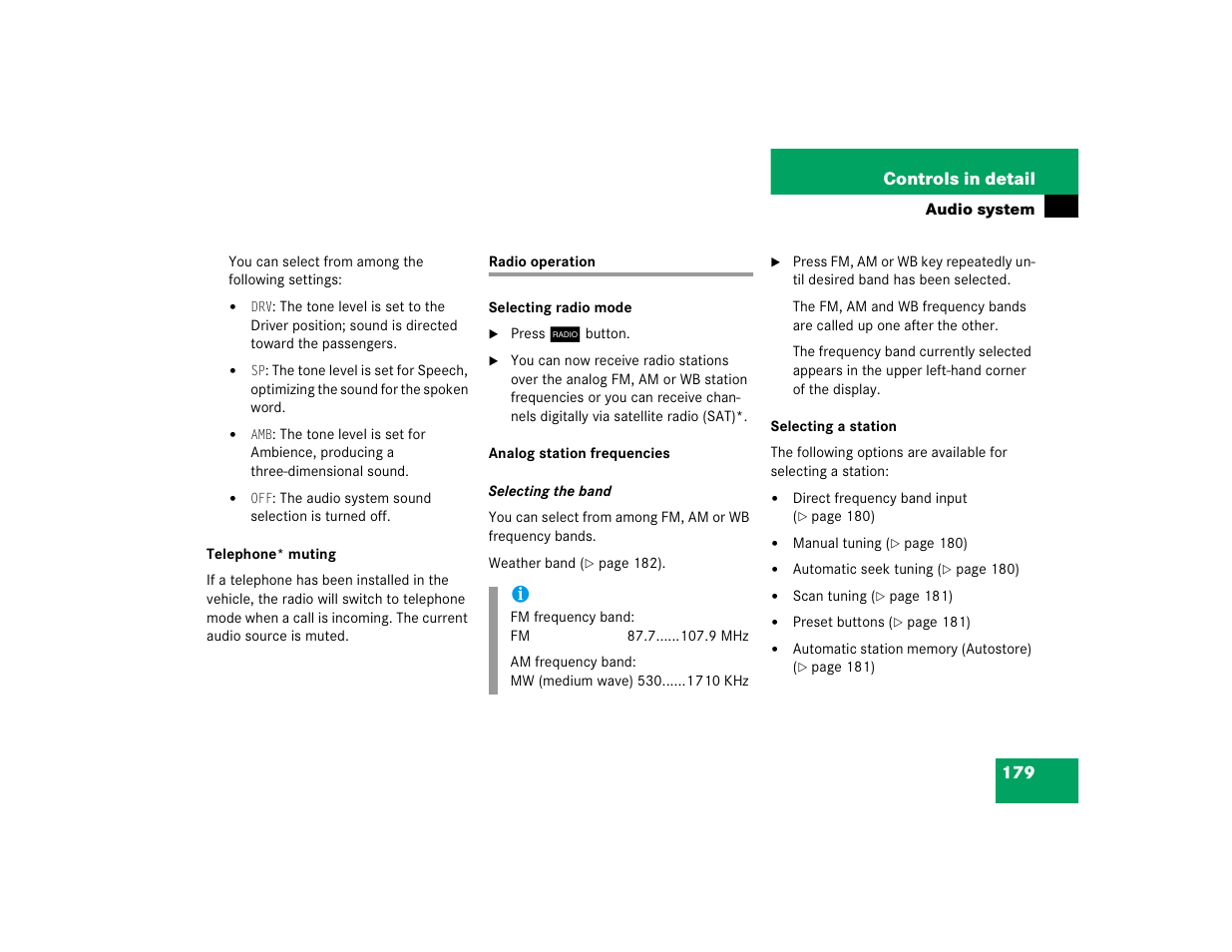 179 controls in detail | Mercedes-Benz 2004 C 320 Sport User Manual | Page 179 / 400