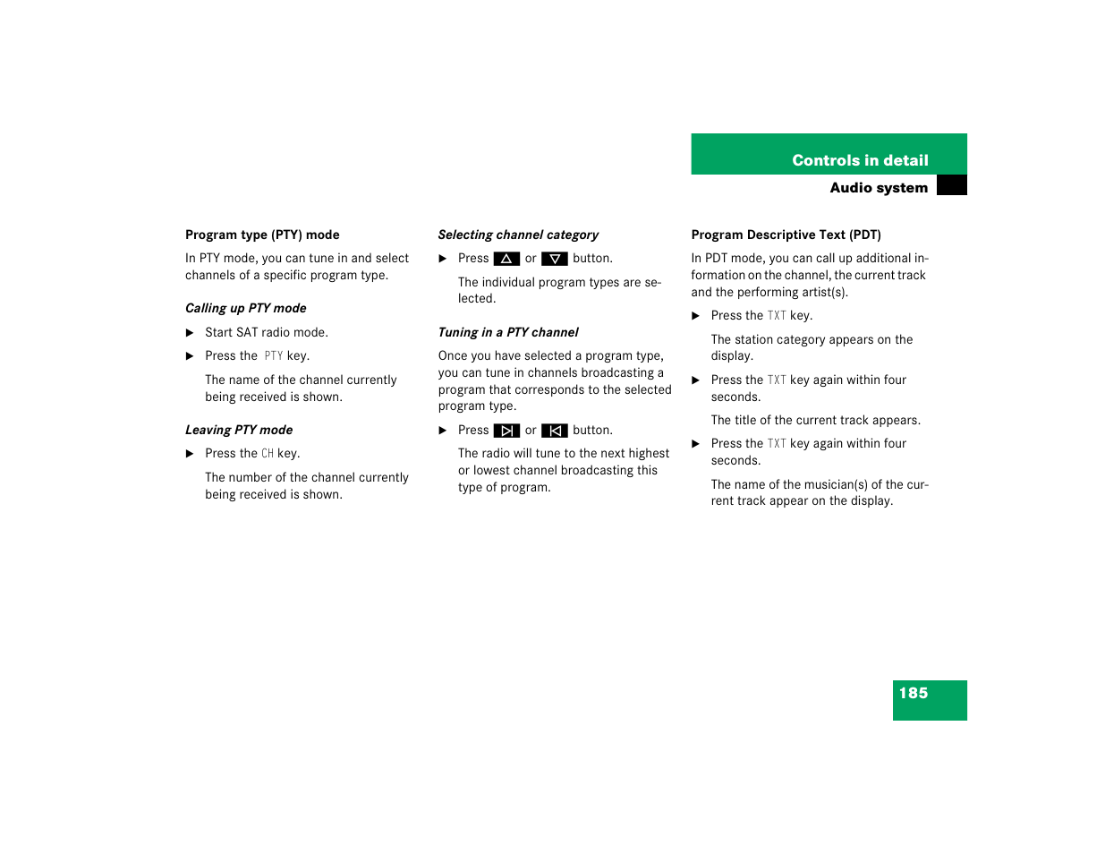 Mercedes-Benz 2004 C 320 Sport User Manual | Page 185 / 400