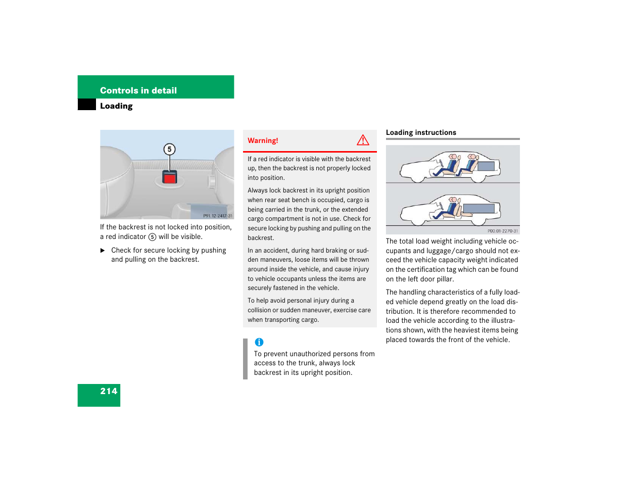 Mercedes-Benz 2004 C 320 Sport User Manual | Page 214 / 400