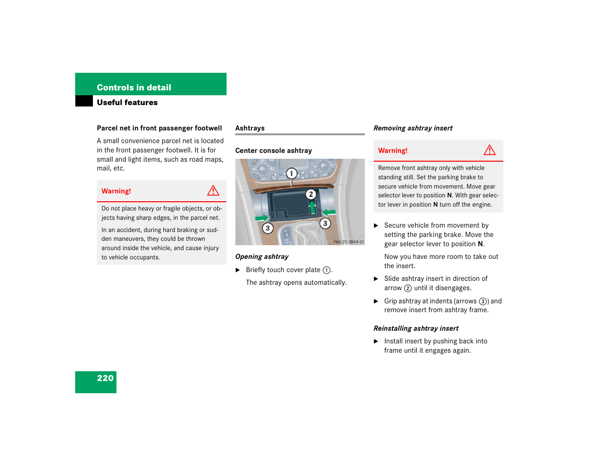 Mercedes-Benz 2004 C 320 Sport User Manual | Page 220 / 400