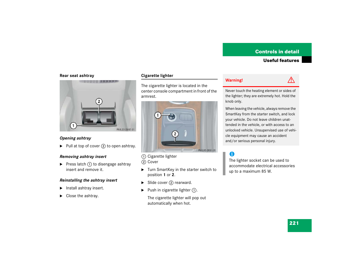 Mercedes-Benz 2004 C 320 Sport User Manual | Page 221 / 400