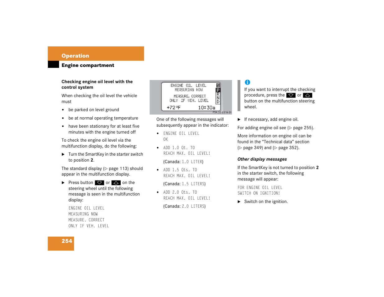 254 operation | Mercedes-Benz 2004 C 320 Sport User Manual | Page 254 / 400