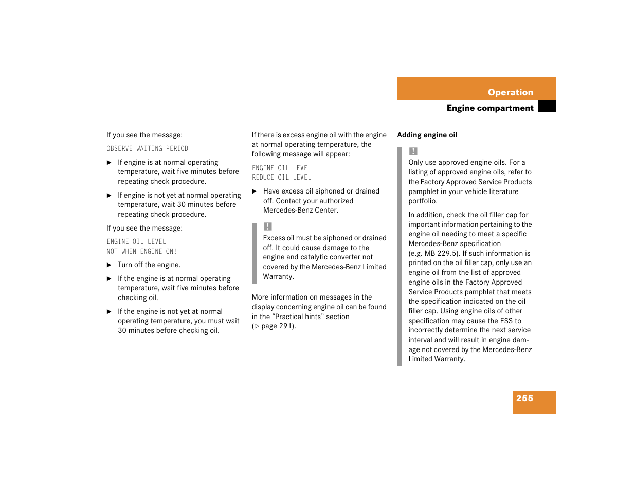 Mercedes-Benz 2004 C 320 Sport User Manual | Page 255 / 400