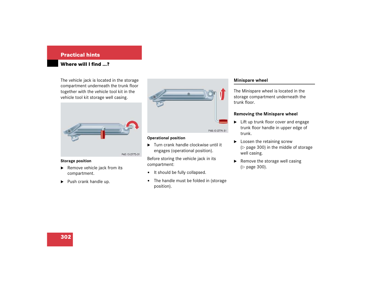 302 practical hints | Mercedes-Benz 2004 C 320 Sport User Manual | Page 302 / 400