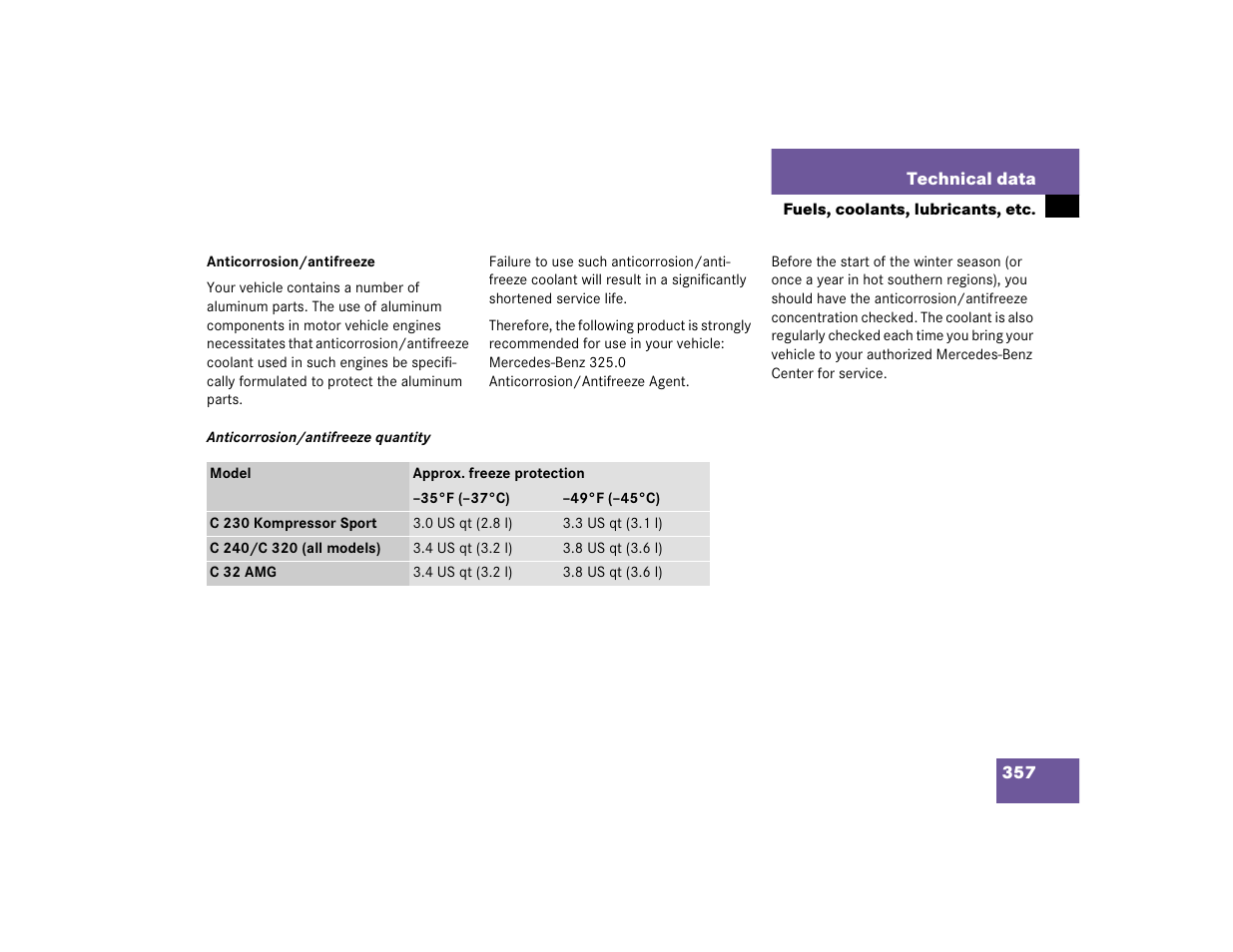 Mercedes-Benz 2004 C 320 Sport User Manual | Page 357 / 400