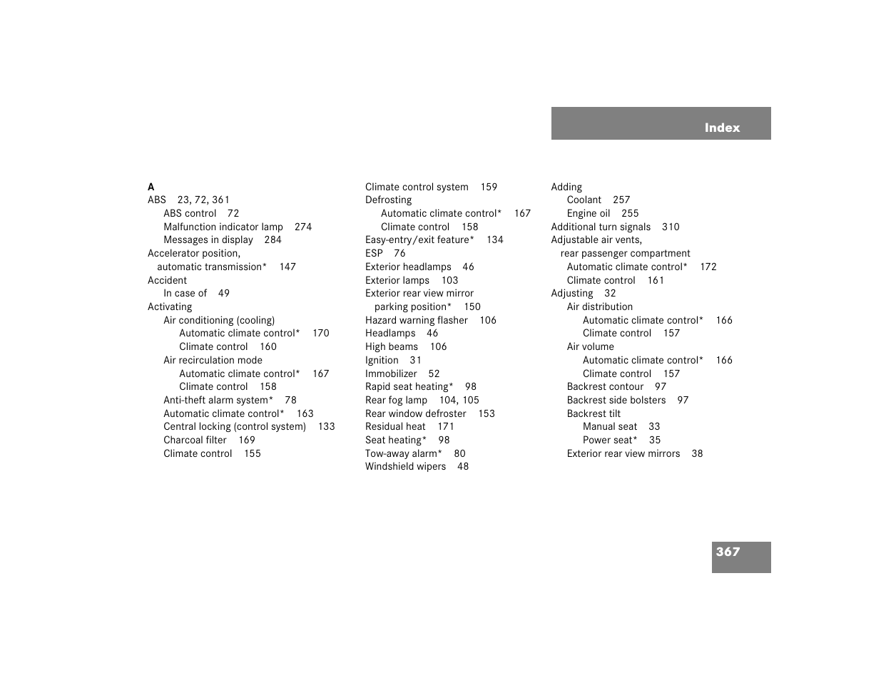 Mercedes-Benz 2004 C 320 Sport User Manual | Page 367 / 400