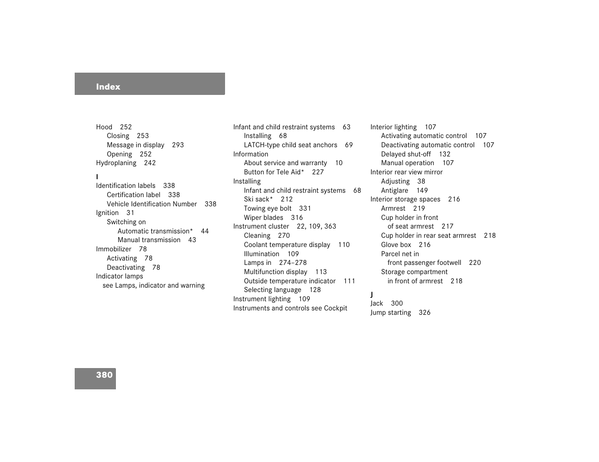 Mercedes-Benz 2004 C 320 Sport User Manual | Page 380 / 400