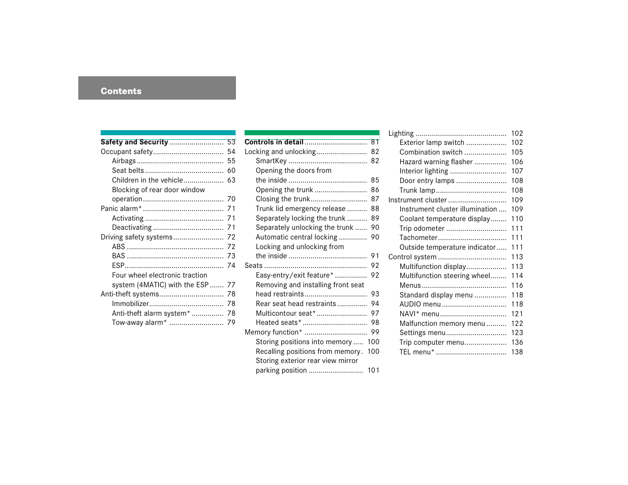 Mercedes-Benz 2004 C 320 Sport User Manual | Page 4 / 400
