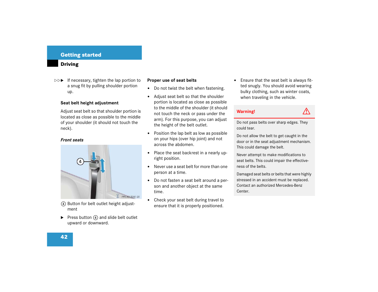 Mercedes-Benz 2004 C 320 Sport User Manual | Page 42 / 400