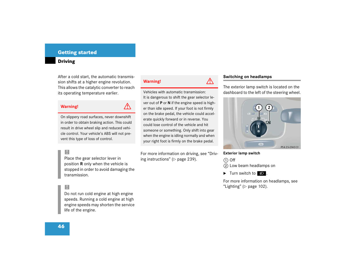 Mercedes-Benz 2004 C 320 Sport User Manual | Page 46 / 400