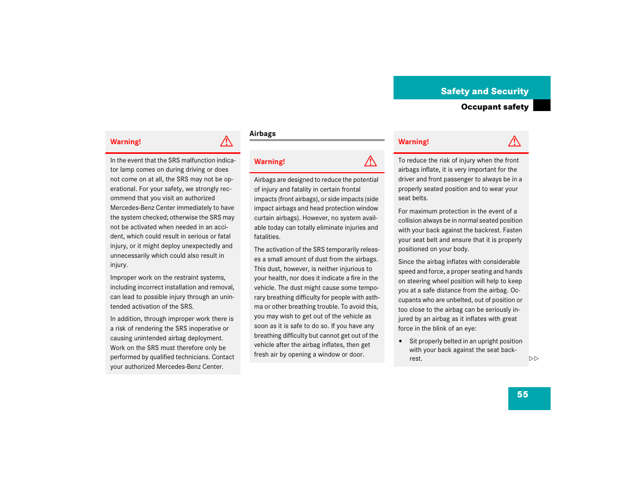 Mercedes-Benz 2004 C 320 Sport User Manual | Page 55 / 400