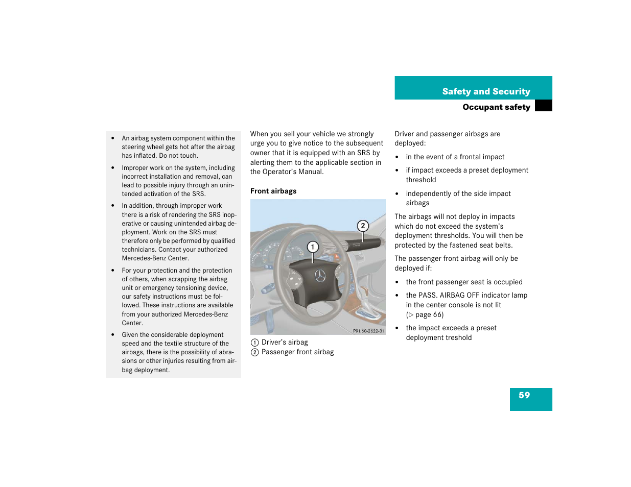 59 safety and security | Mercedes-Benz 2004 C 320 Sport User Manual | Page 59 / 400