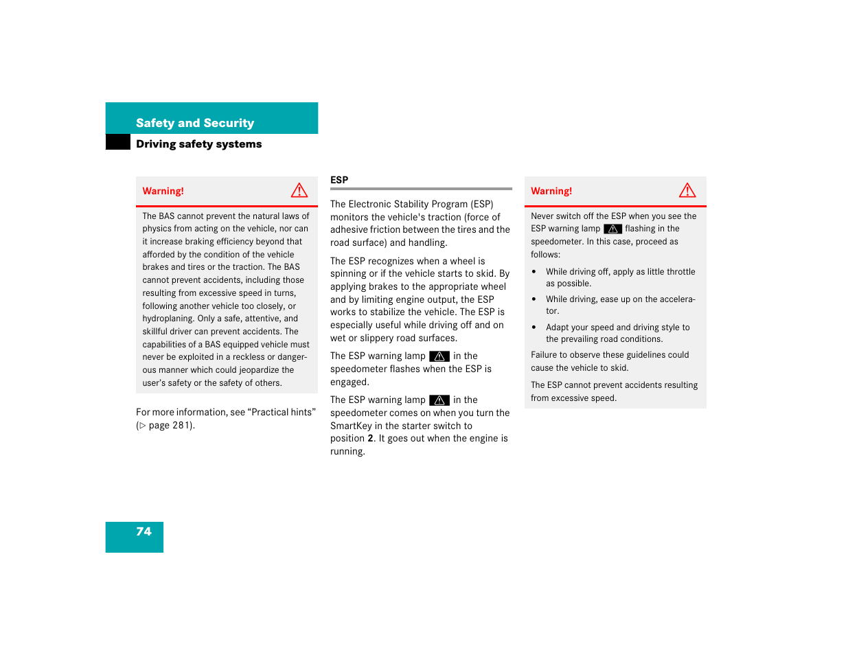 Mercedes-Benz 2004 C 320 Sport User Manual | Page 74 / 400