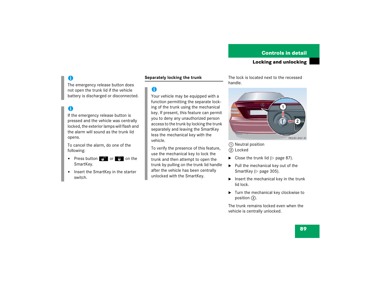 Mercedes-Benz 2004 C 320 Sport User Manual | Page 89 / 400