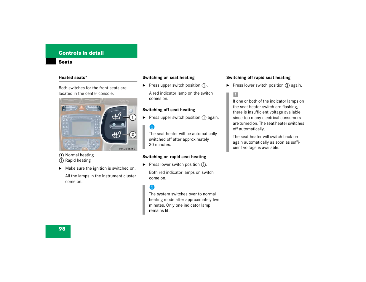 Mercedes-Benz 2004 C 320 Sport User Manual | Page 98 / 400