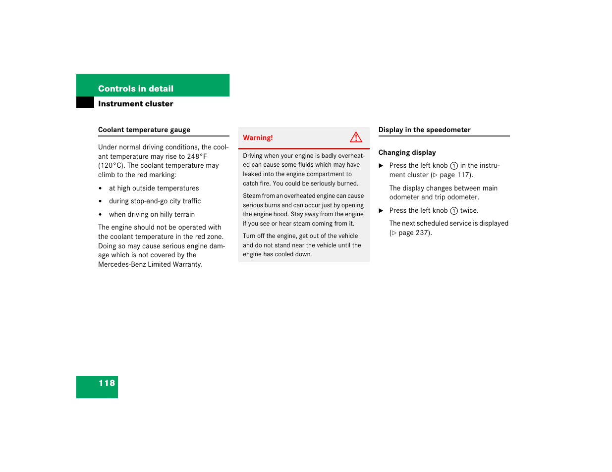 Mercedes-Benz 2005 ML 350 User Manual | Page 120 / 356