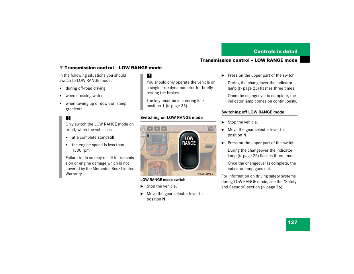 Mercedes-Benz 2005 ML 350 User Manual | Page 129 / 356