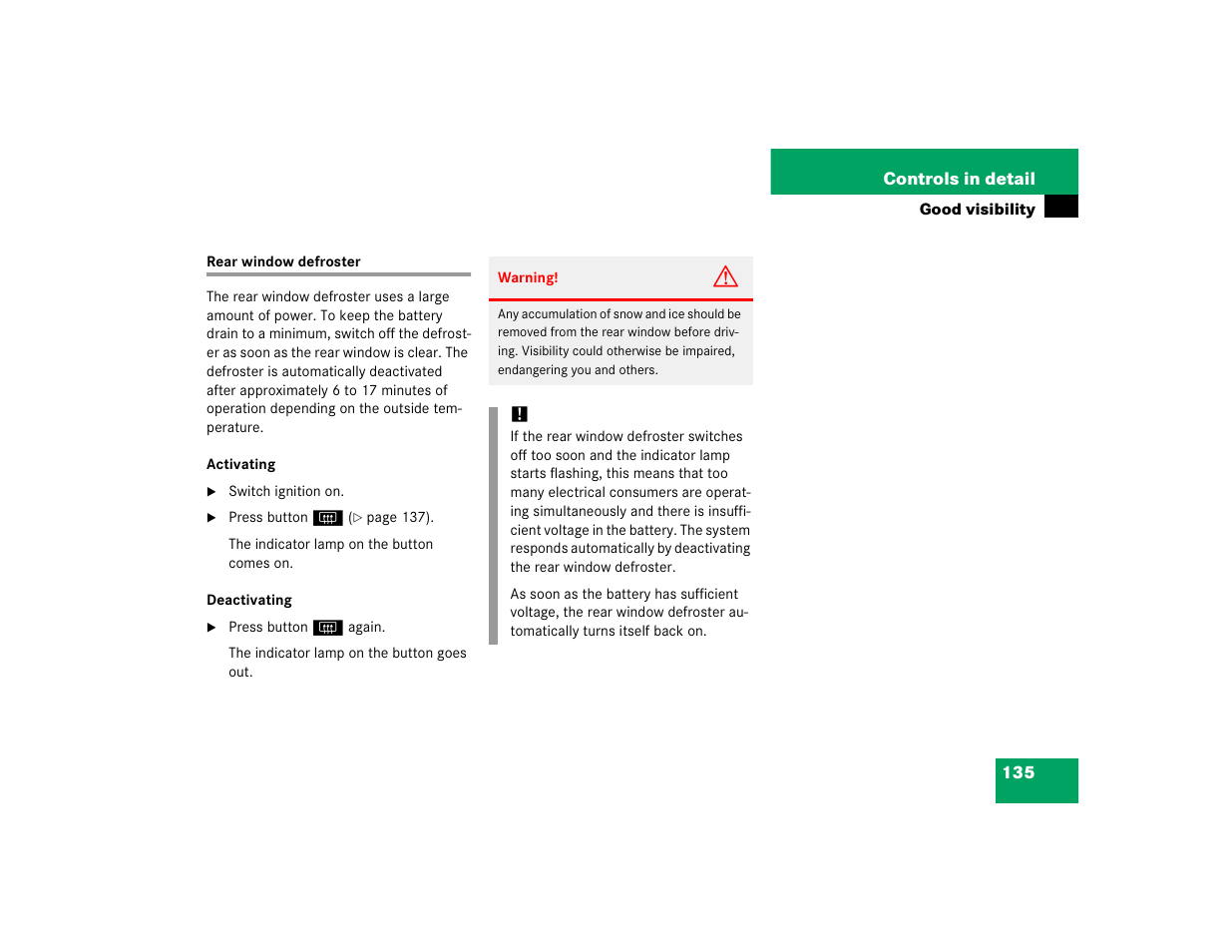 Mercedes-Benz 2005 ML 350 User Manual | Page 137 / 356