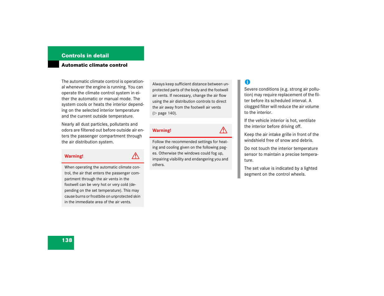 Mercedes-Benz 2005 ML 350 User Manual | Page 140 / 356