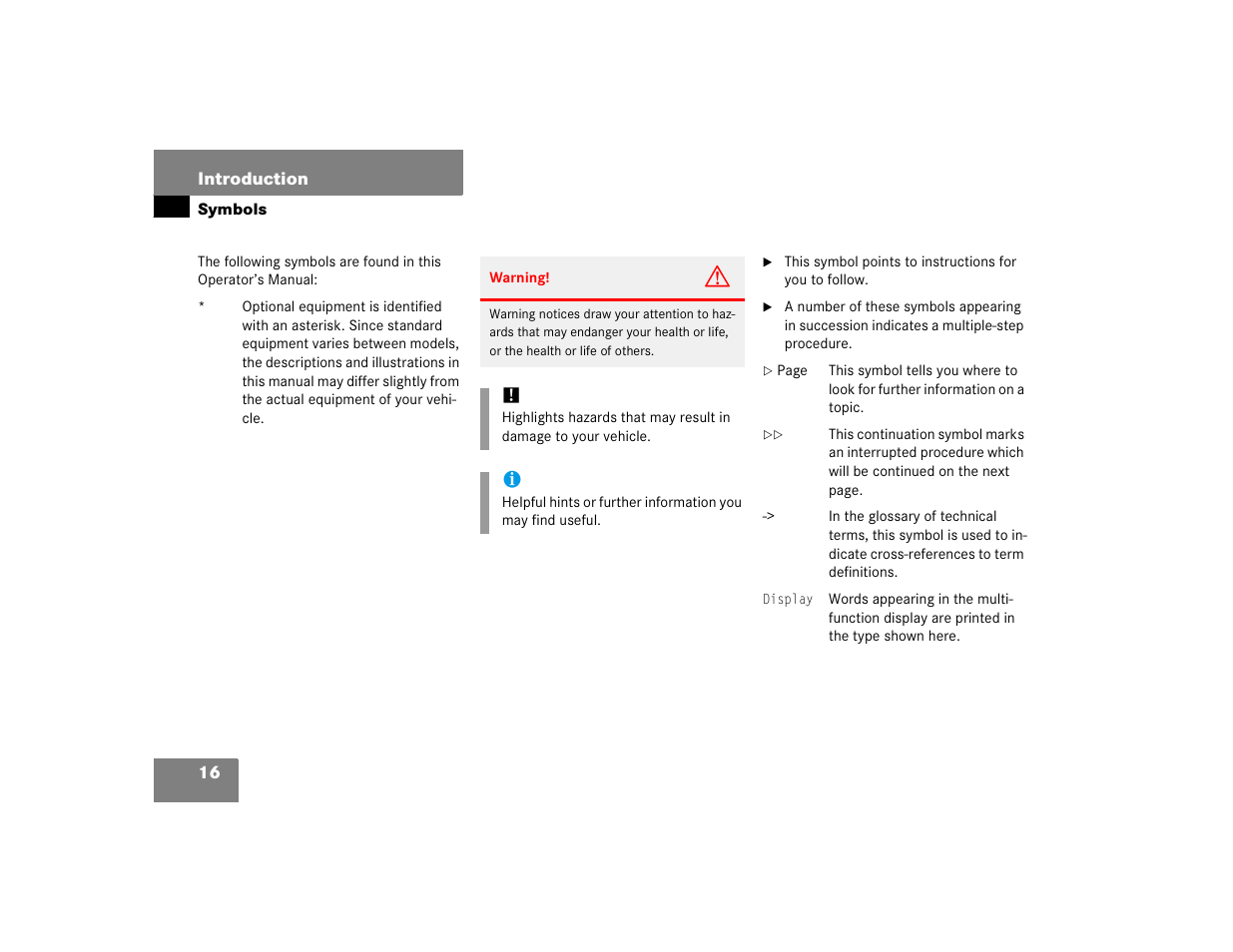 Mercedes-Benz 2005 ML 350 User Manual | Page 18 / 356