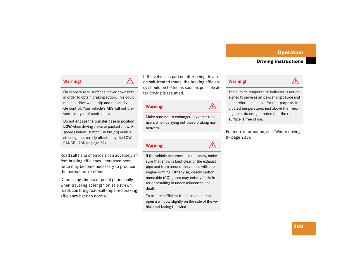 Mercedes-Benz 2005 ML 350 User Manual | Page 205 / 356