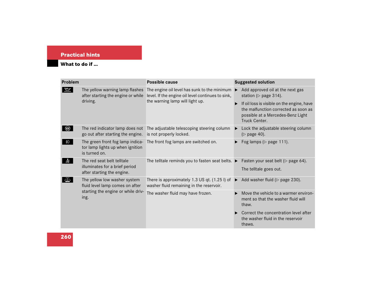 Mercedes-Benz 2005 ML 350 User Manual | Page 262 / 356