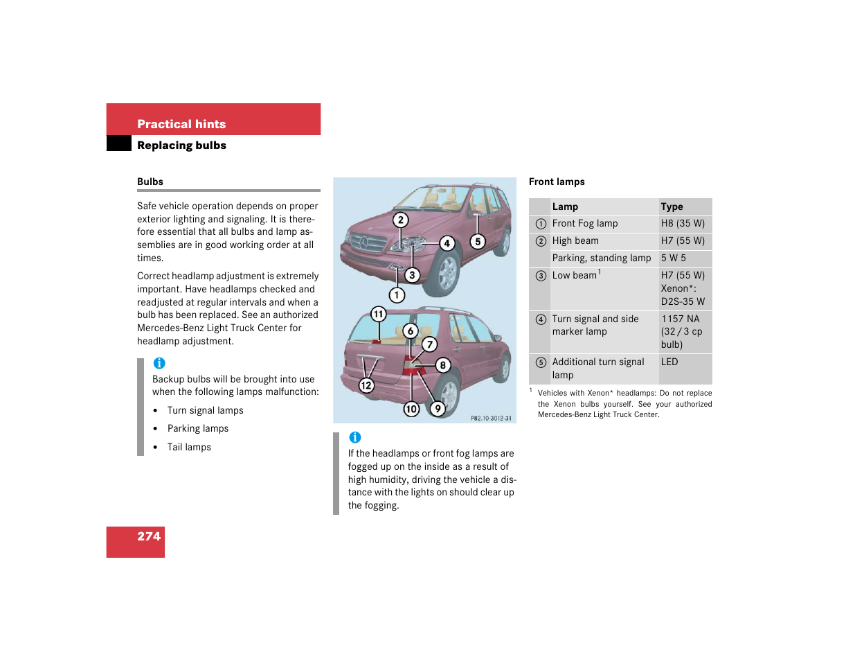 Mercedes-Benz 2005 ML 350 User Manual | Page 276 / 356