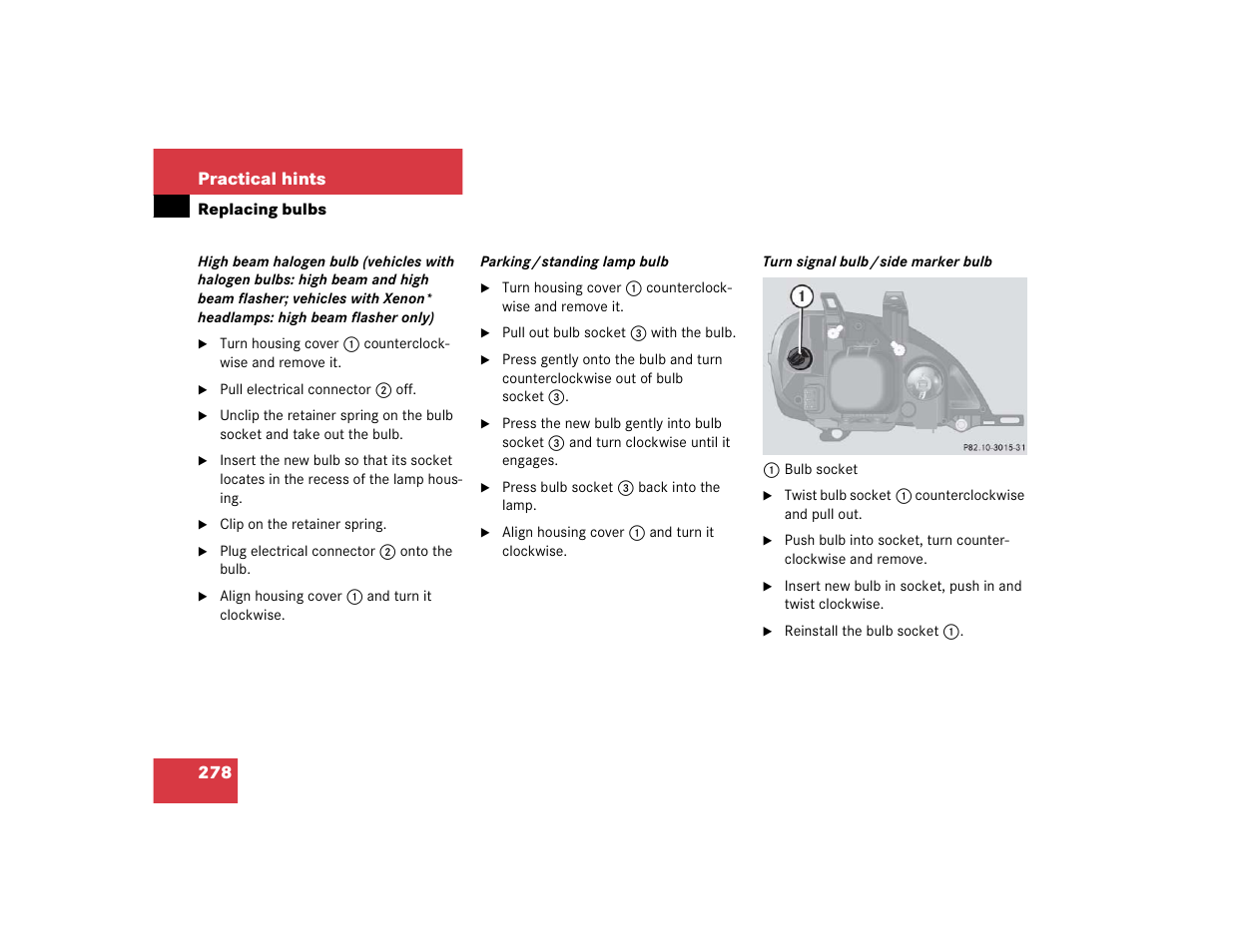 278 practical hints | Mercedes-Benz 2005 ML 350 User Manual | Page 280 / 356