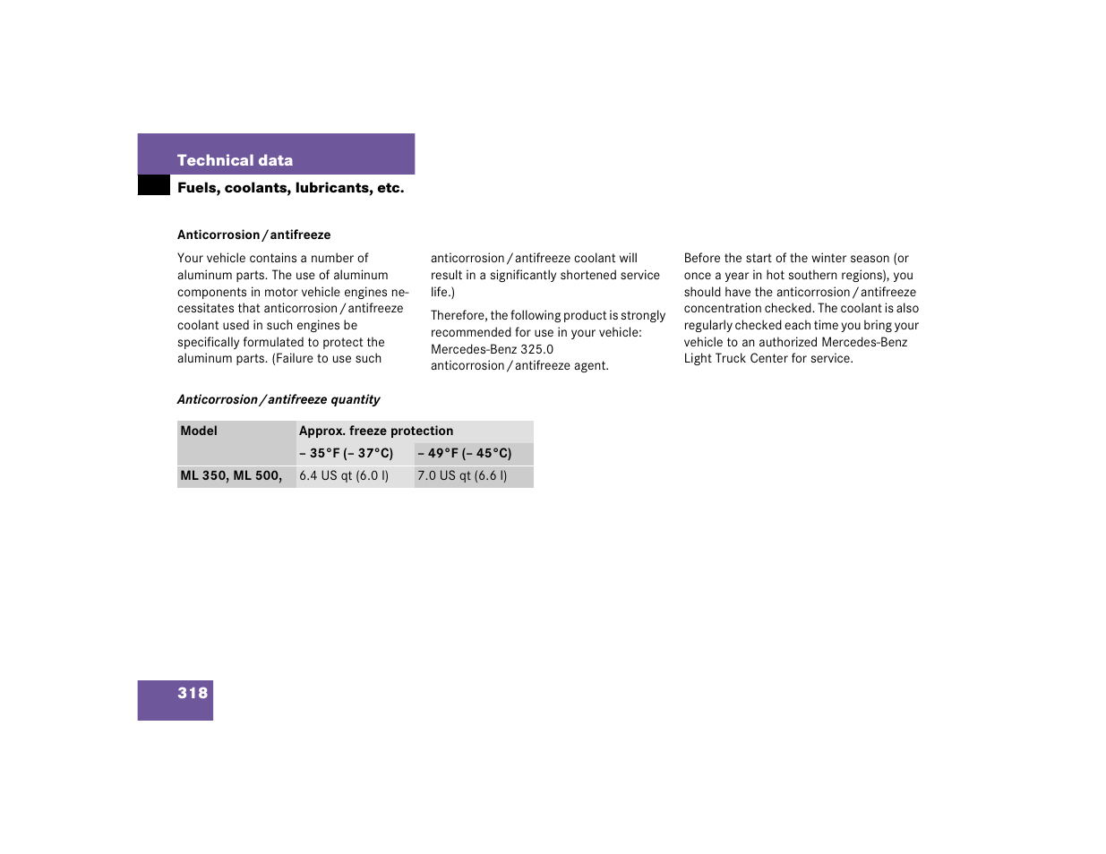 Mercedes-Benz 2005 ML 350 User Manual | Page 320 / 356