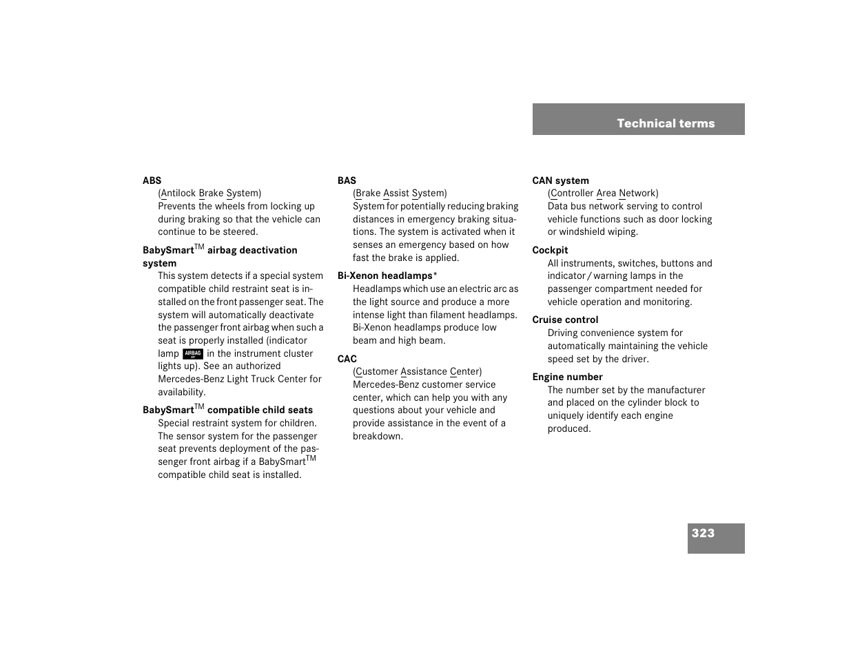 Mercedes-Benz 2005 ML 350 User Manual | Page 325 / 356