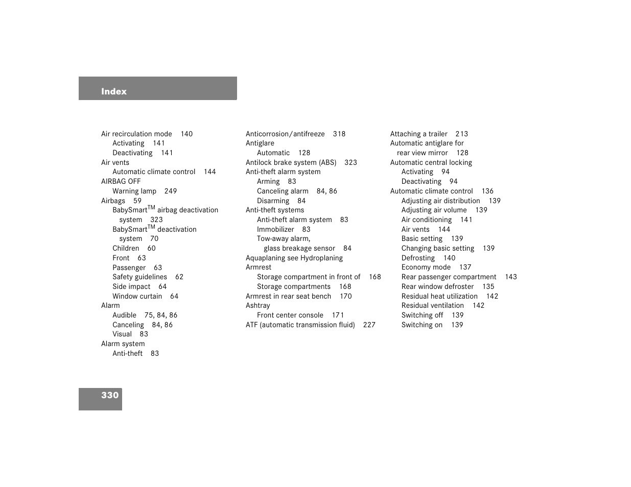 Mercedes-Benz 2005 ML 350 User Manual | Page 332 / 356