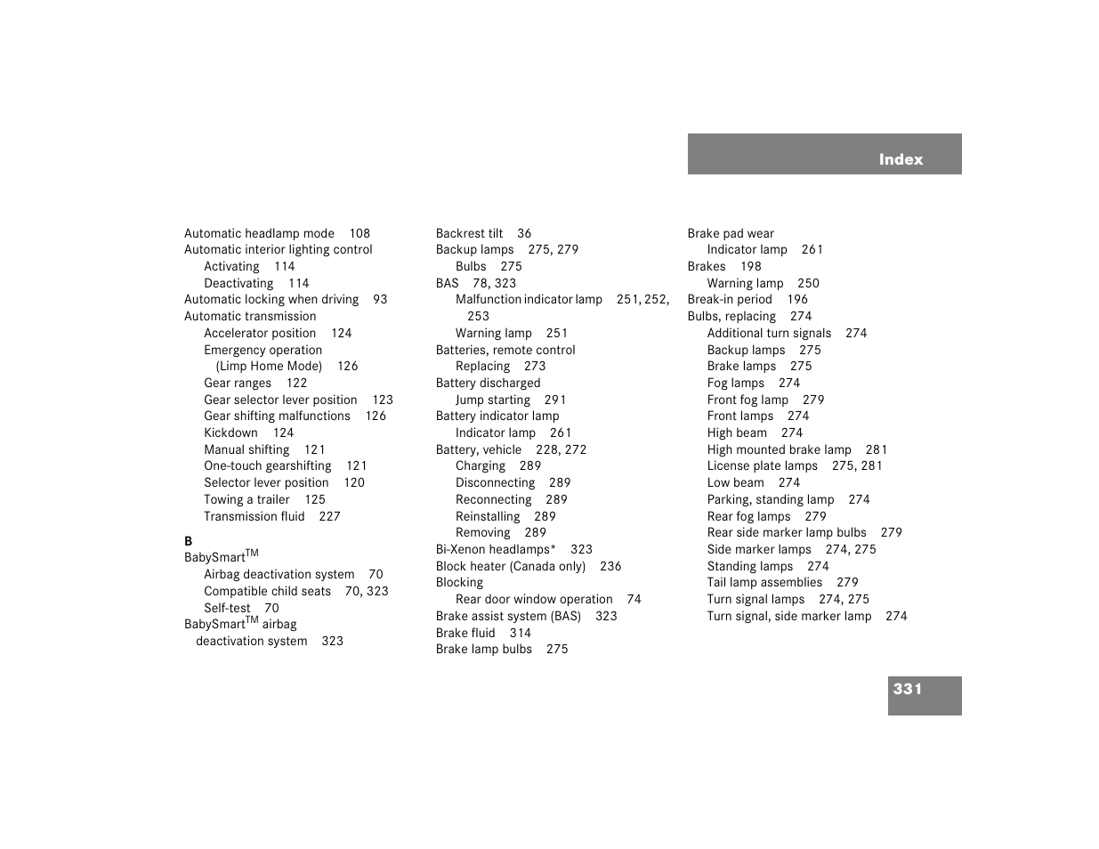 Mercedes-Benz 2005 ML 350 User Manual | Page 333 / 356