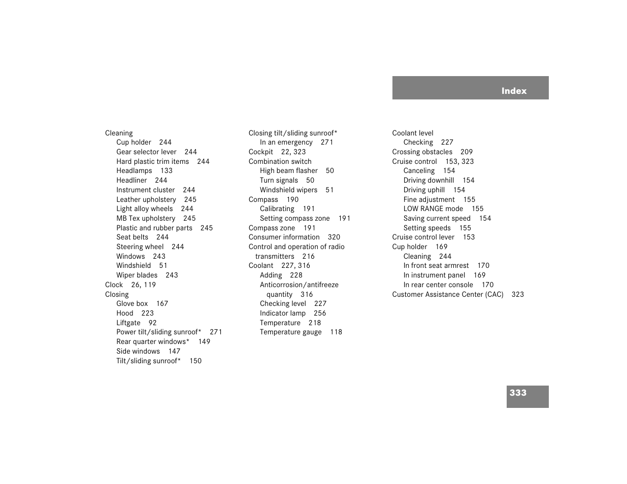 Mercedes-Benz 2005 ML 350 User Manual | Page 335 / 356