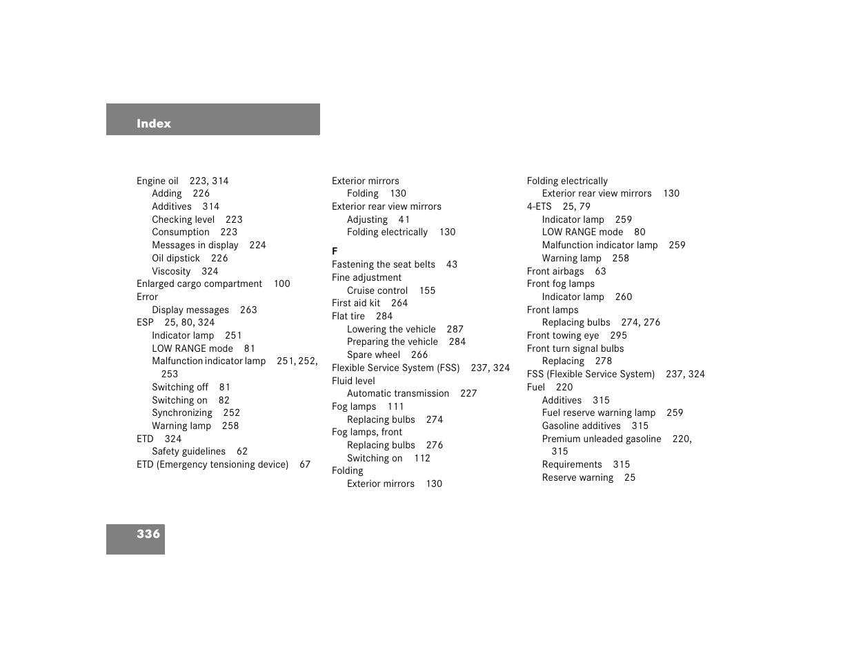Mercedes-Benz 2005 ML 350 User Manual | Page 338 / 356